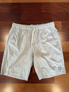Vuori Light Gray Drawstring Shorts